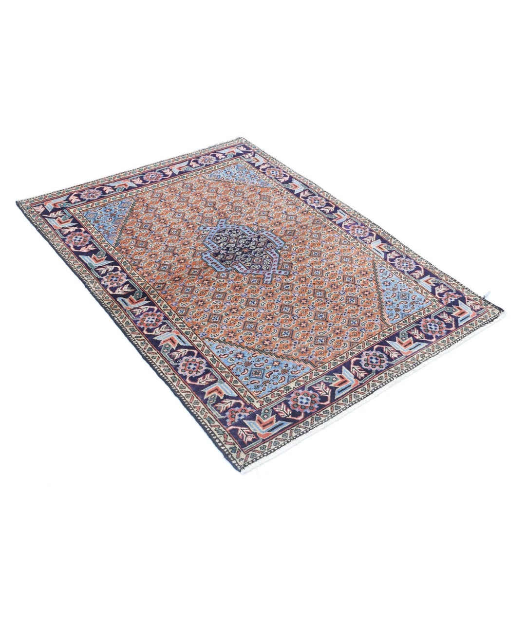 Persian Moud Rug 3' 7" x 4' 10" Hand-Knotted | No. AT44107