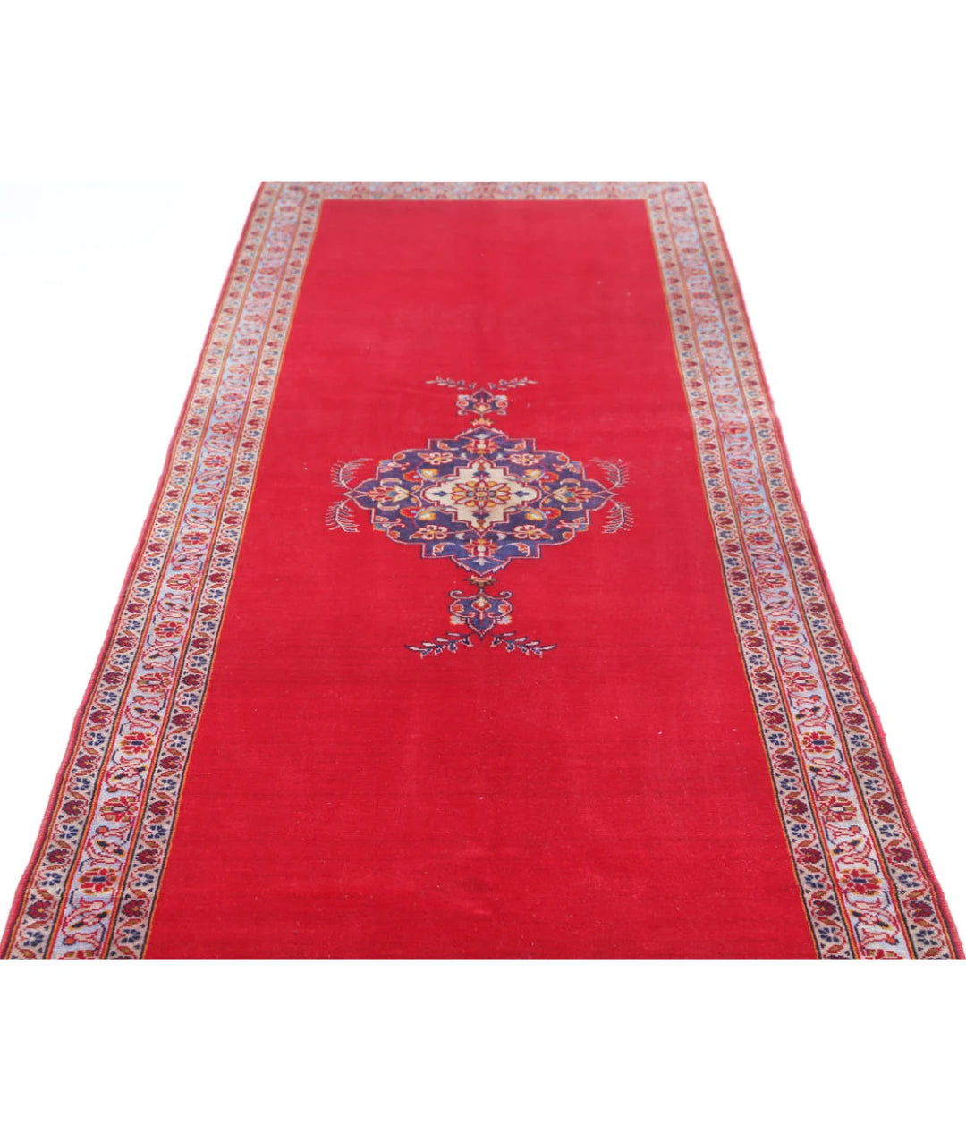 Persian Kashan Rug 3' 5" x 12' 3" Hand-Knotted | No. AT44233