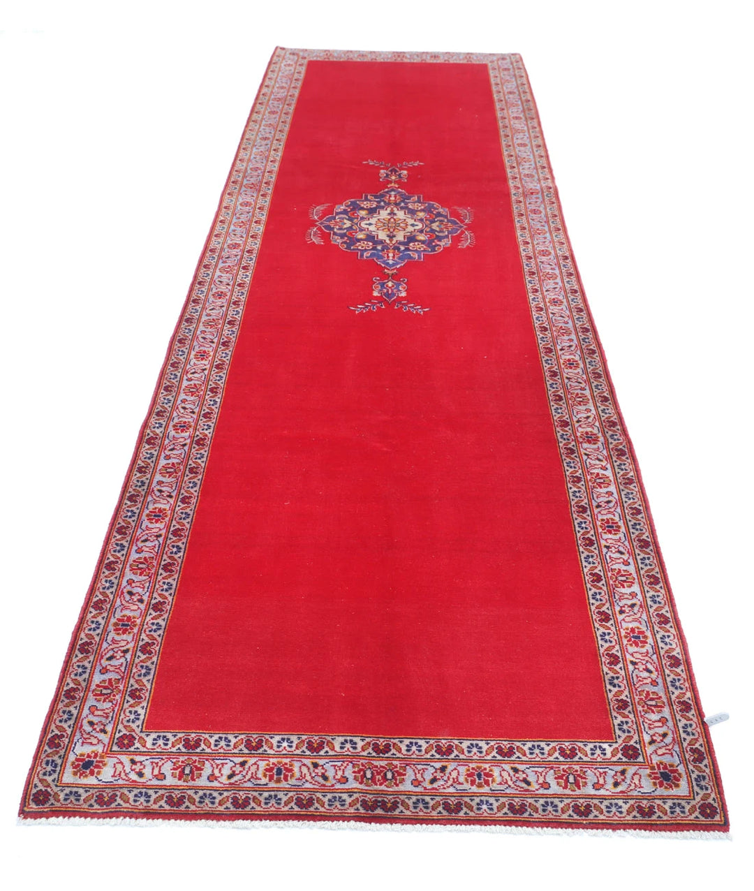 Persian Kashan Rug 3' 5" x 12' 3" Hand-Knotted | No. AT44233
