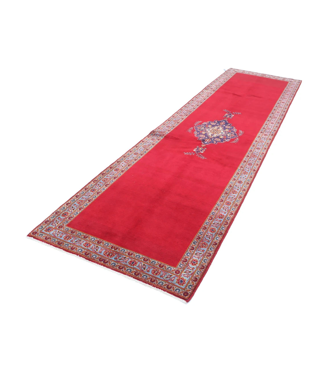 Persian Kashan Rug 3' 5" x 12' 3" Hand-Knotted | No. AT44233