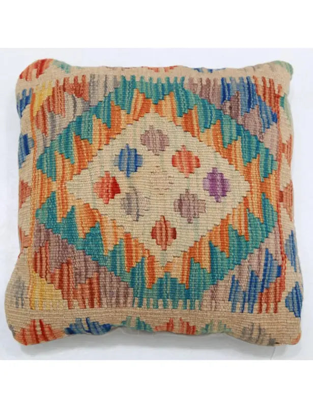 Afghan Tribal Pillow 1' 5" x 1' 5" Hand-Woven | No. AT44250