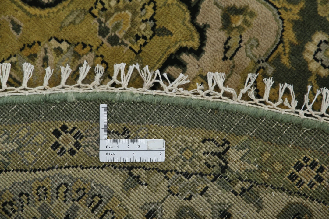 Green Indian Ziegler Rug 5' 9" x 5' 10" Hand-Knotted | No. AT44376