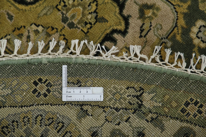 Green Indian Ziegler Rug 5' 9" x 5' 10" Hand-Knotted | No. AT44376