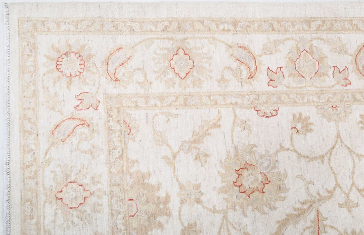 Ivory Afghan Serenity Rug 5' 8" x 7' 6" Hand-Knotted | No. AT44456