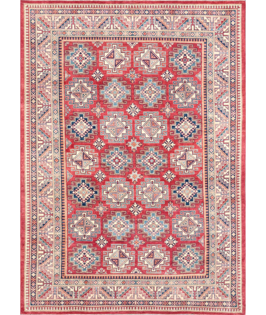 Afghan Kazak Rug 9' 1" x 12' 6" Hand-Knotted | No. AT44480