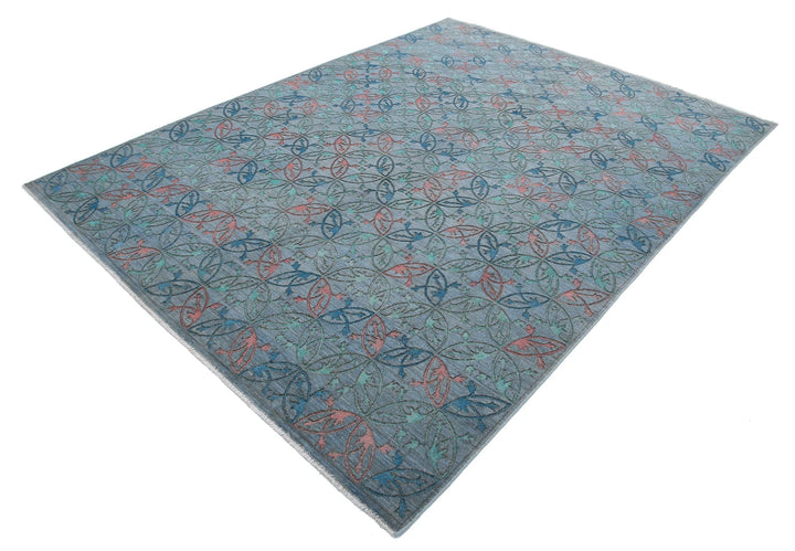 Afghan Oriental Rug 6' 10" x 9' 0" Hand-Knotted | No. AT44614