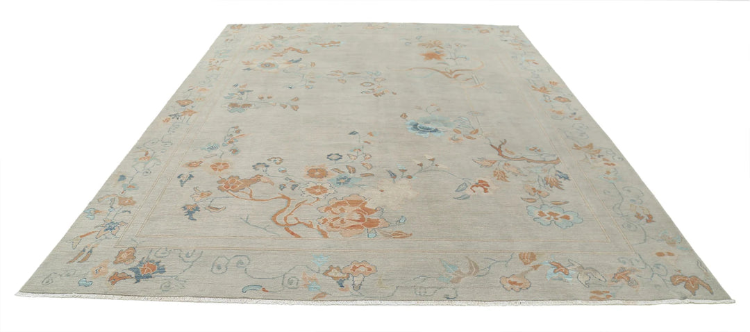 Afghan Oushak Rug 9' 2" x 12' 0" Hand-Knotted | No. AT44643