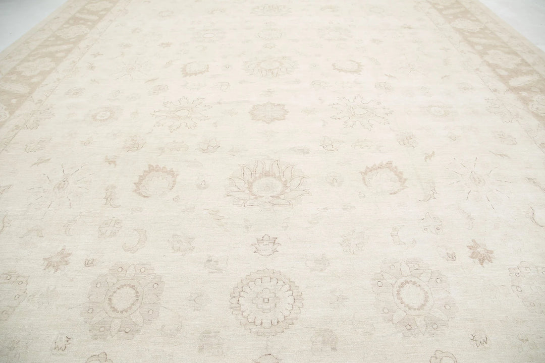 Ivory Afghan Serenity Rug 16' 0" x 23' 2" Hand-Knotted | No. AT44703