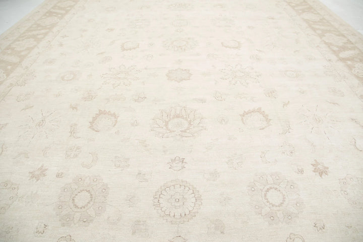 Ivory Afghan Serenity Rug 16' 0" x 23' 2" Hand-Knotted | No. AT44703