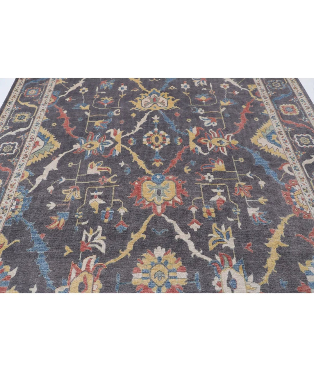 Brown Pakistani Oriental Rug 7' 11" x 9' 11" Hand-Knotted | No. AT44736