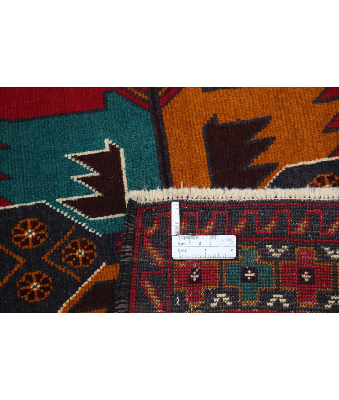Red Afghan Tribal Rug 2' 11" x 4' 8" Hand-Knotted | No. AT44741