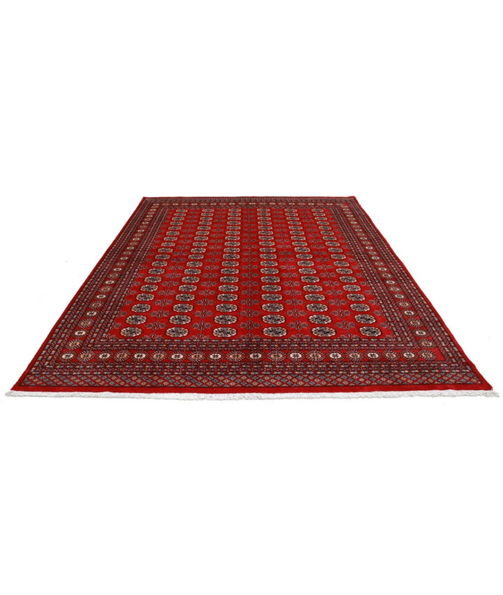 Red Pakistani Bokhara Rug 8' 0" x 10' 0" Hand-Knotted | No. AT44776
