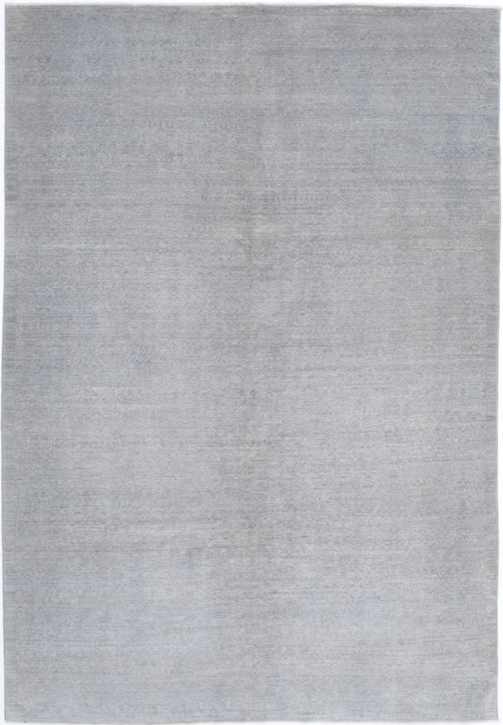 Grey Afghan Overdye Rug 6' 0" x 8' 11" Hand-Knotted | No. AT44796