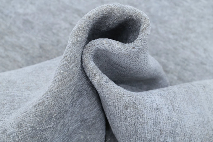 Grey Afghan Overdye Rug 6' 0" x 8' 11" Hand-Knotted | No. AT44796
