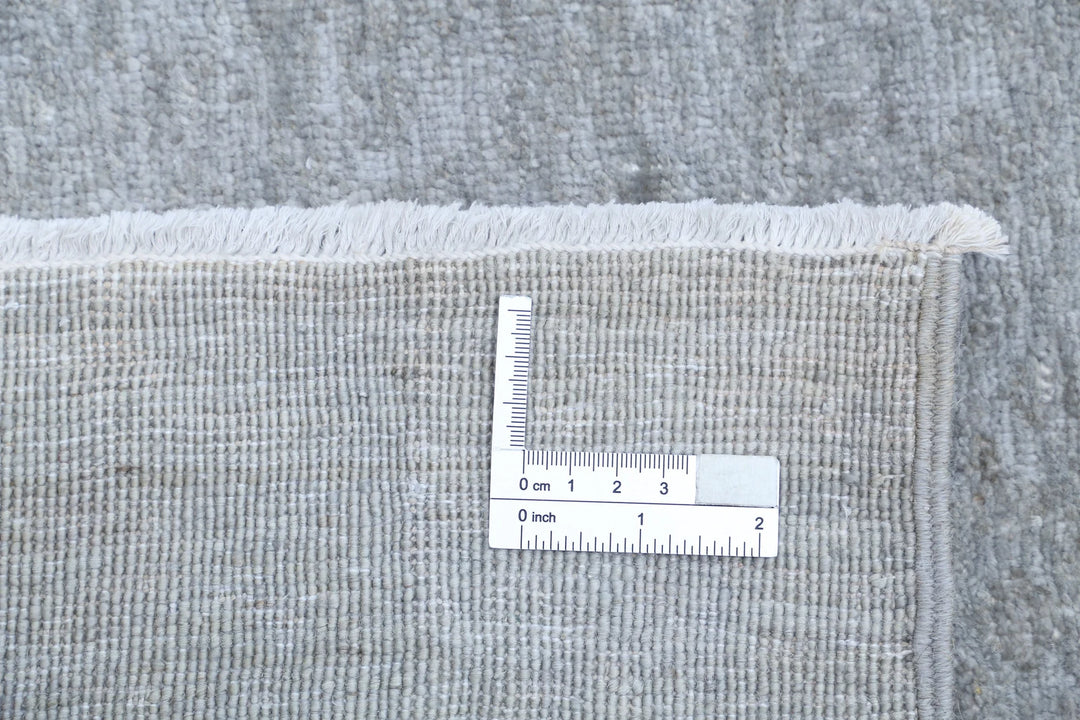 Grey Afghan Overdye Rug 6' 0" x 8' 11" Hand-Knotted | No. AT44796
