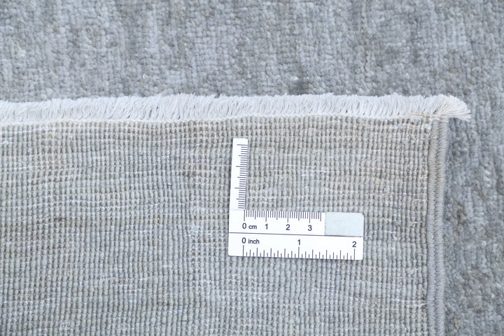 Grey Afghan Overdye Rug 6' 0" x 8' 11" Hand-Knotted | No. AT44796