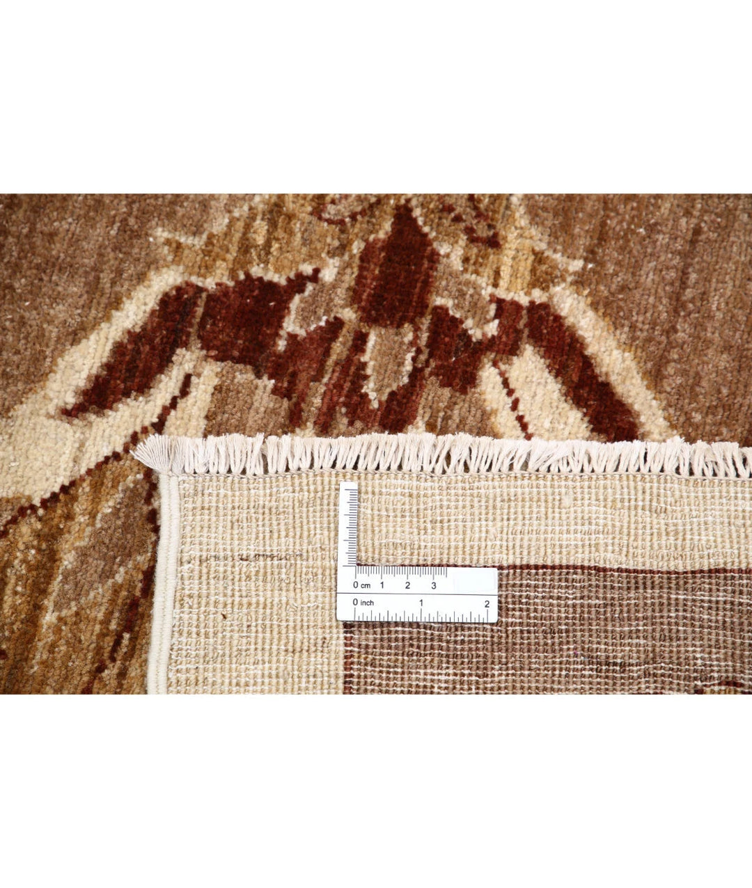 Beige Afghan Modcar Rug 5'11" x 7'11" Hand-Knotted | No. AT44942