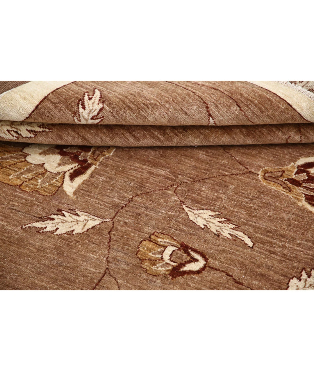 Beige Afghan Modcar Rug 5'11" x 7'11" Hand-Knotted | No. AT44942