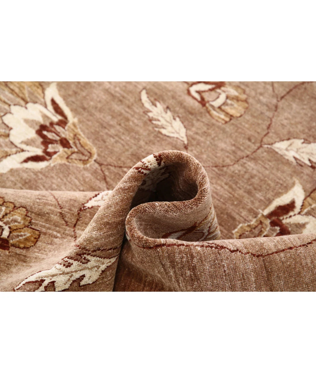 Beige Afghan Modcar Rug 5'11" x 7'11" Hand-Knotted | No. AT44942