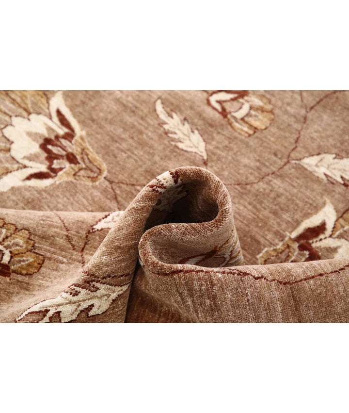 Beige Afghan Modcar Rug 5'11" x 7'11" Hand-Knotted | No. AT44942