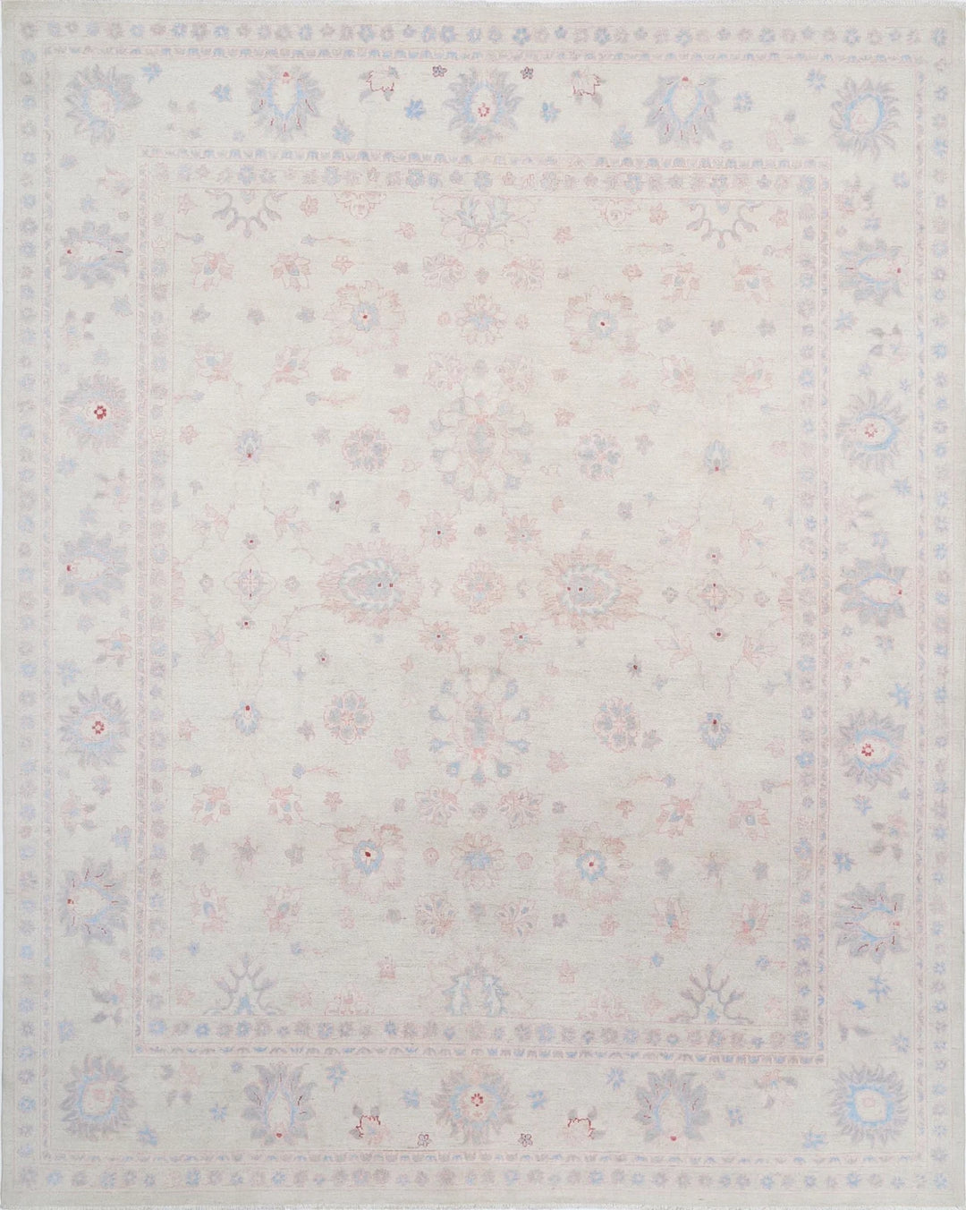 Ivory Afghan Serenity Rug 7' 11" x 9' 9" Hand-Knotted | No. AT44965