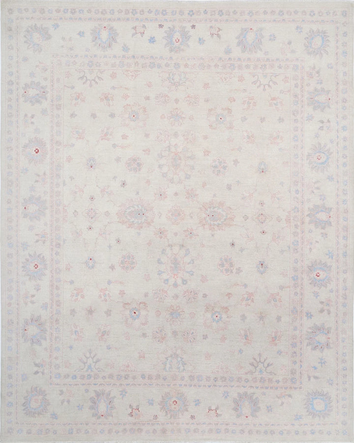 Ivory Afghan Serenity Rug 7' 11" x 9' 9" Hand-Knotted | No. AT44965