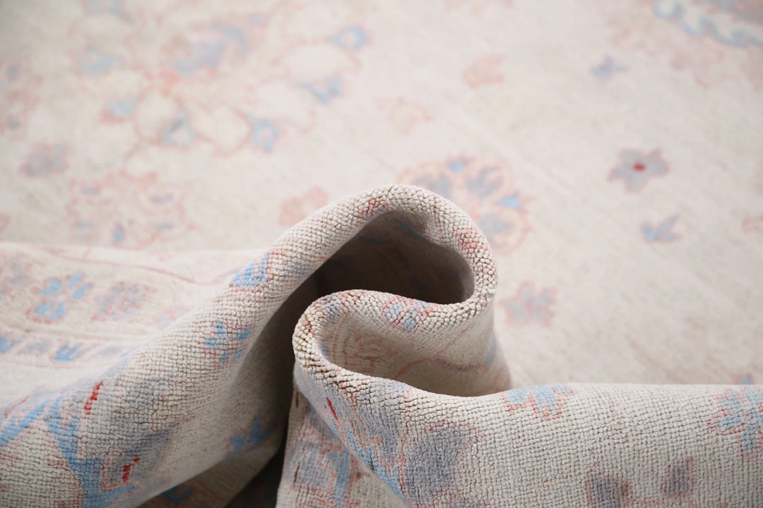 Ivory Afghan Serenity Rug 7' 11" x 9' 9" Hand-Knotted | No. AT44965