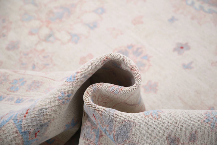 Ivory Afghan Serenity Rug 7' 11" x 9' 9" Hand-Knotted | No. AT44965