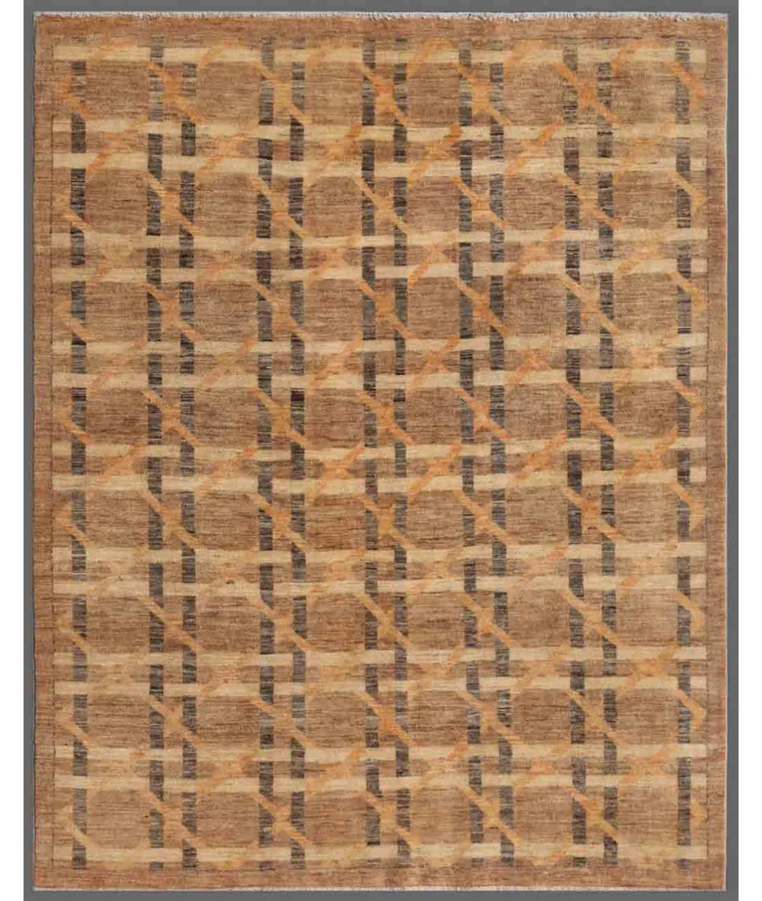 Taupe Ivory Pakistani Oriental Rug 5' 1" x 6' 3" Hand-Knotted | No. AT44981