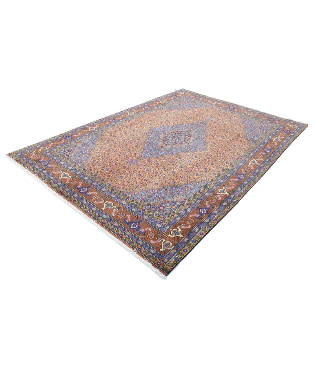 Persian Bijar Rug 6' 8" x 9' 9" Hand-Knotted | No. AT44999