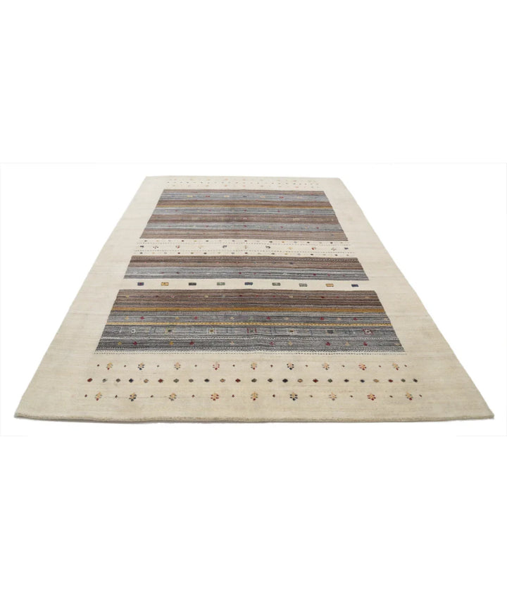 Ivory Indian Lori Rug 6' 5" x 9' 8" Hand-Knotted | No. AT45106