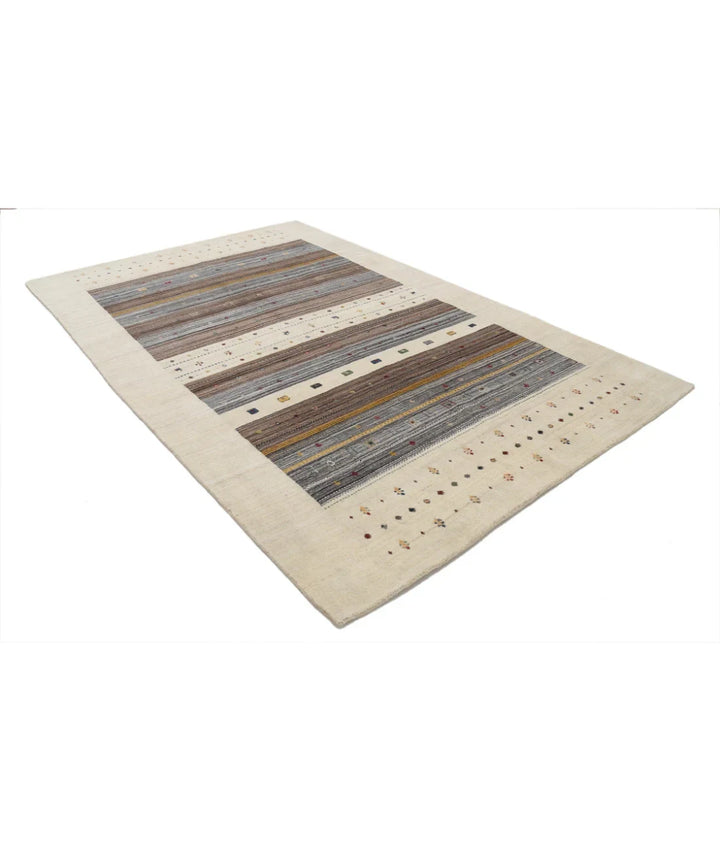 Ivory Indian Lori Rug 6' 5" x 9' 8" Hand-Knotted | No. AT45106