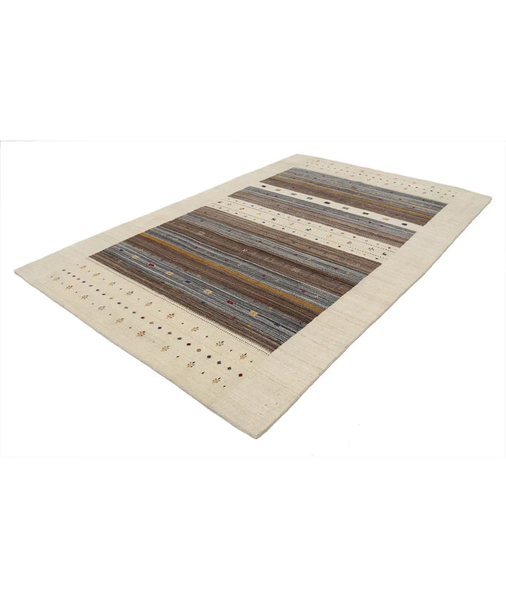Ivory Indian Lori Rug 6' 5" x 9' 8" Hand-Knotted | No. AT45106