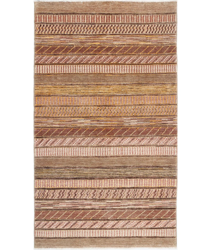 Multicolor Afghan Oriental Rug 3'6" x 6'2" Hand-Knotted