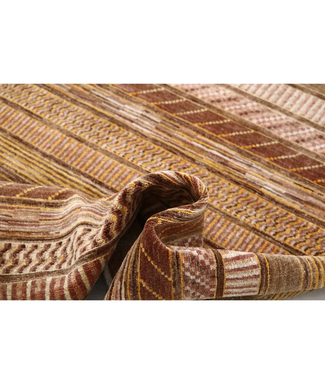 Multicolor Afghan Oriental Rug 3'6" x 6'2" Hand-Knotted | No. AT45126