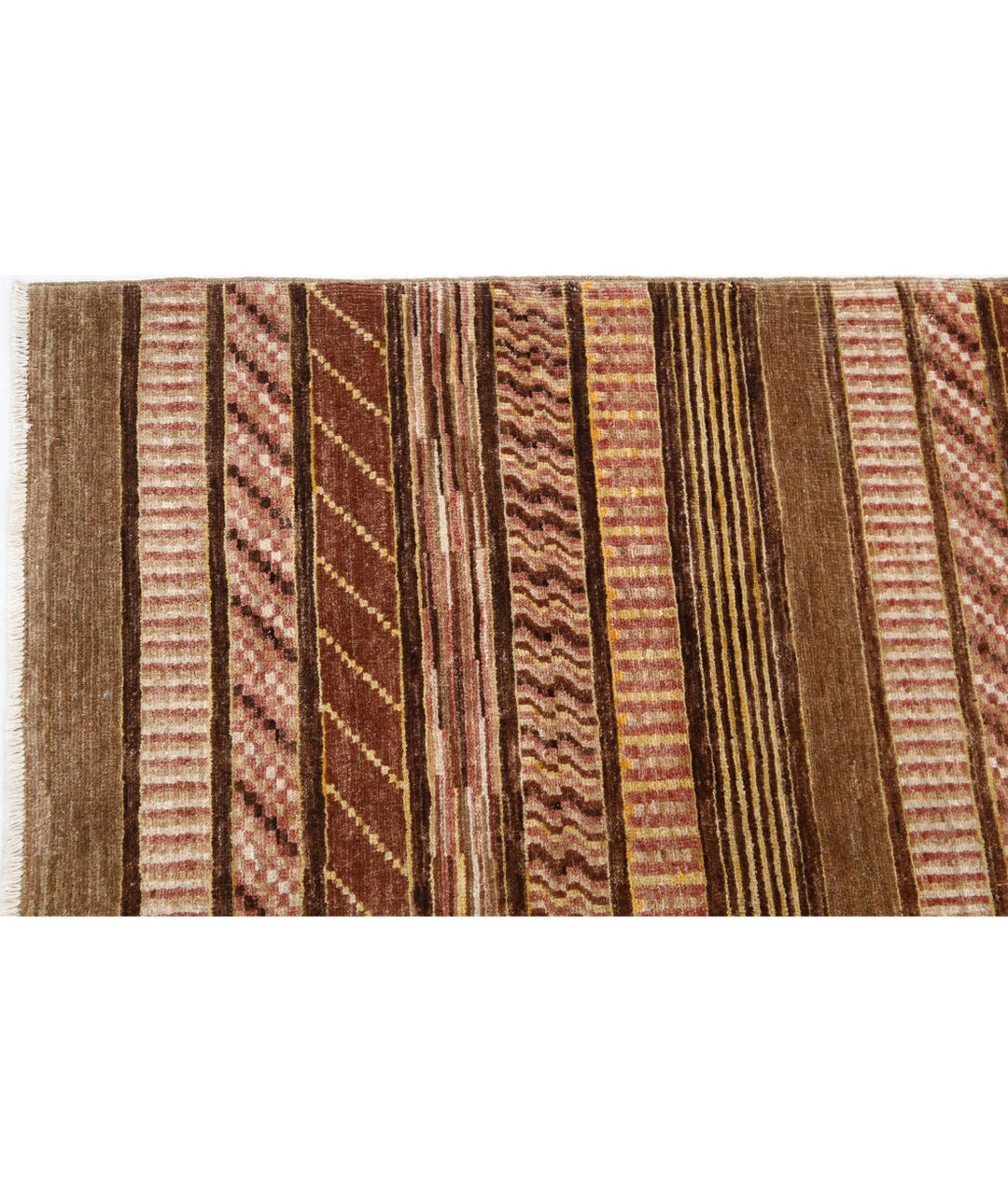 Multicolor Afghan Oriental Rug 3'6" x 6'2" Hand-Knotted pattern