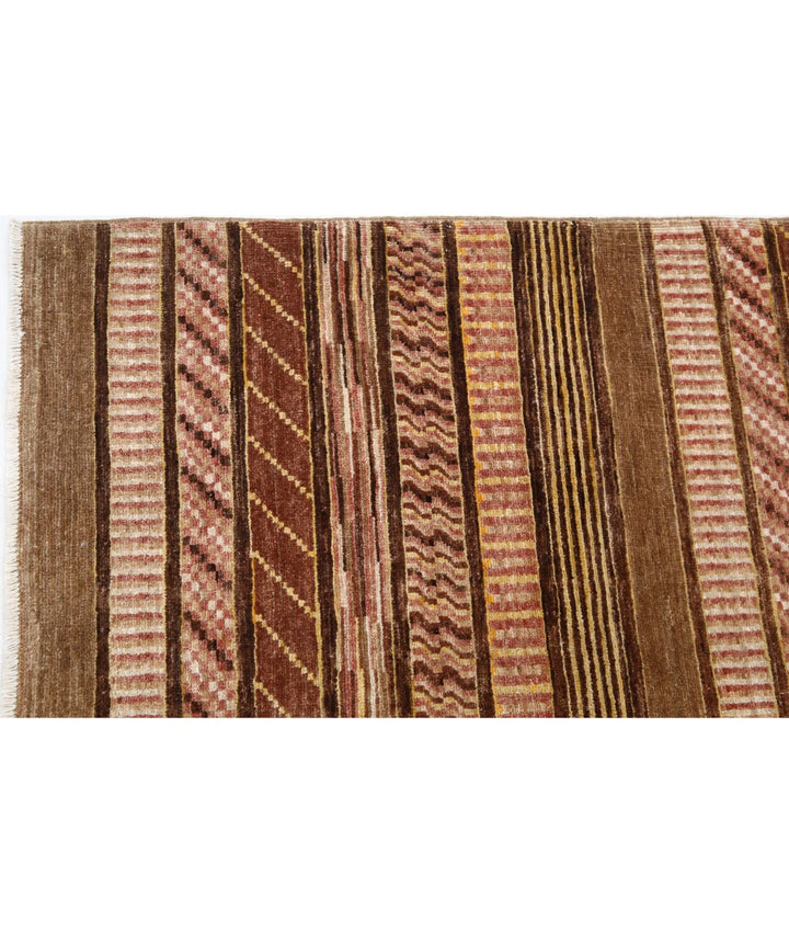Multicolor Afghan Oriental Rug 3'6" x 6'2" Hand-Knotted pattern