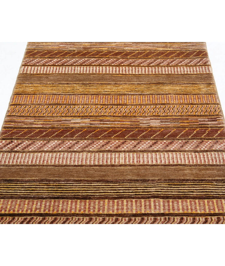 Multicolor Afghan Oriental Rug 3'6" x 6'2" Hand-Knotted border