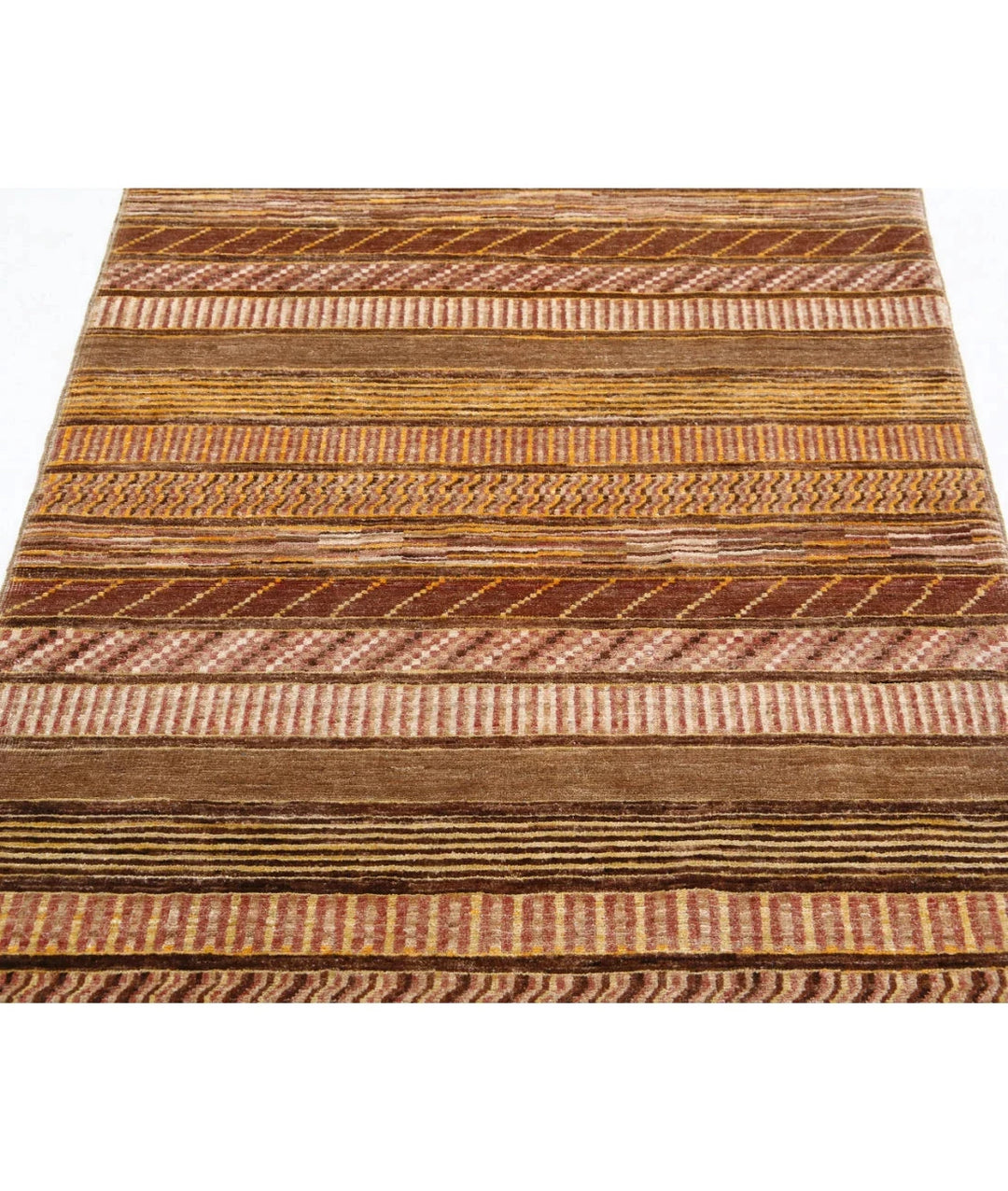 Multicolor Afghan Oriental Rug 3'6" x 6'2" Hand-Knotted | No. AT45126