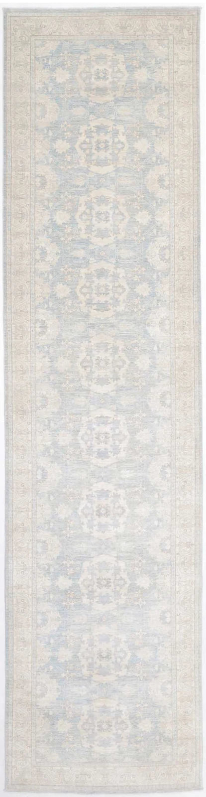 Afghan Haji Jalili Runner Rug 3' 10" x 16' 8" Hand-Knotted | No. AT45238