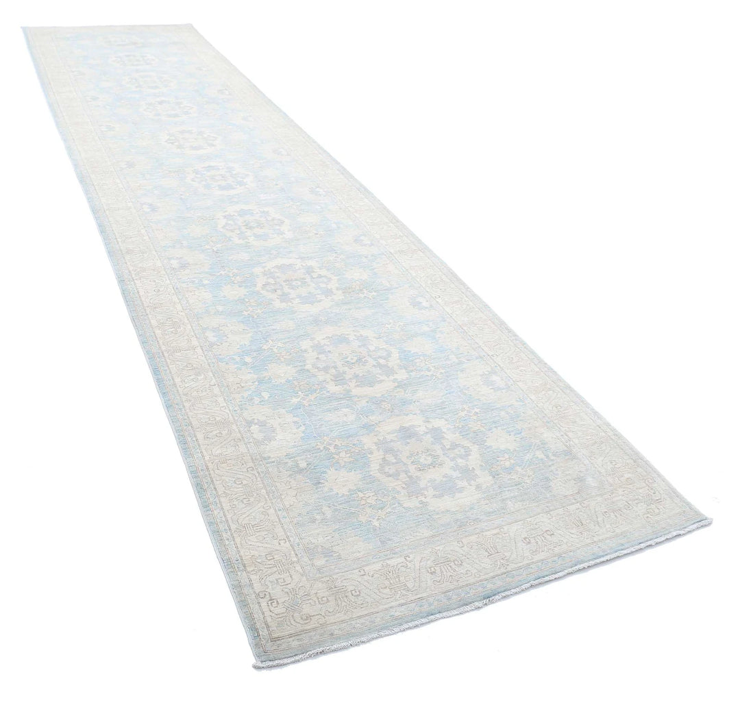 Afghan Haji Jalili Runner Rug 3' 10" x 16' 8" Hand-Knotted | No. AT45238