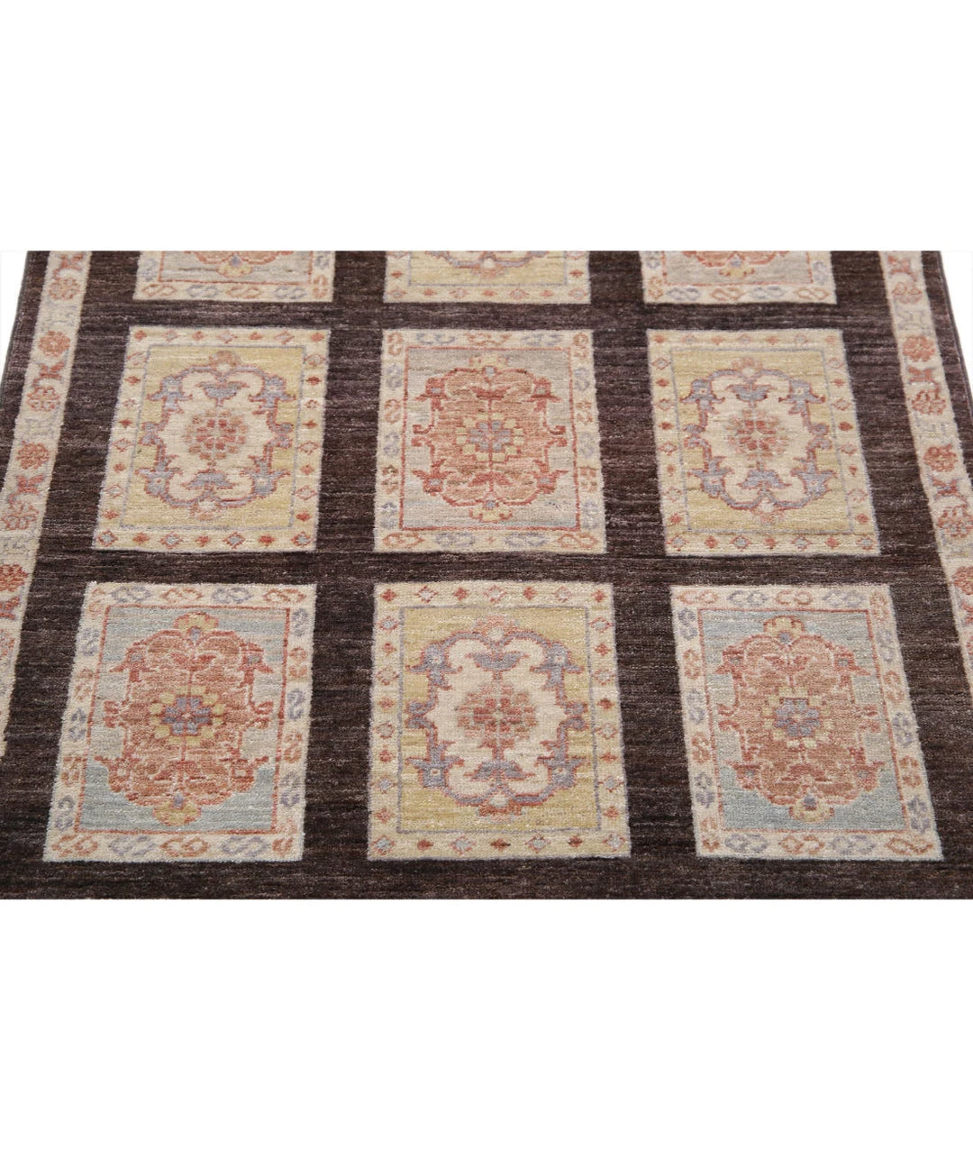 Brown Afghan Bakhtiari Rug 3' 0" x 4' 11" Hand-Knotted | No. AT45294