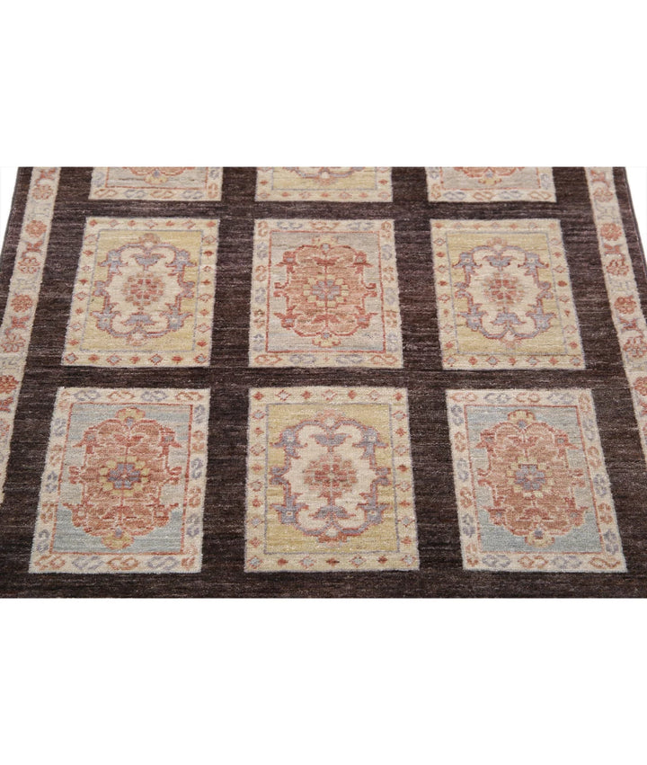 Brown Afghan Bakhtiari Rug 3' 0" x 4' 11" Hand-Knotted | No. AT45294