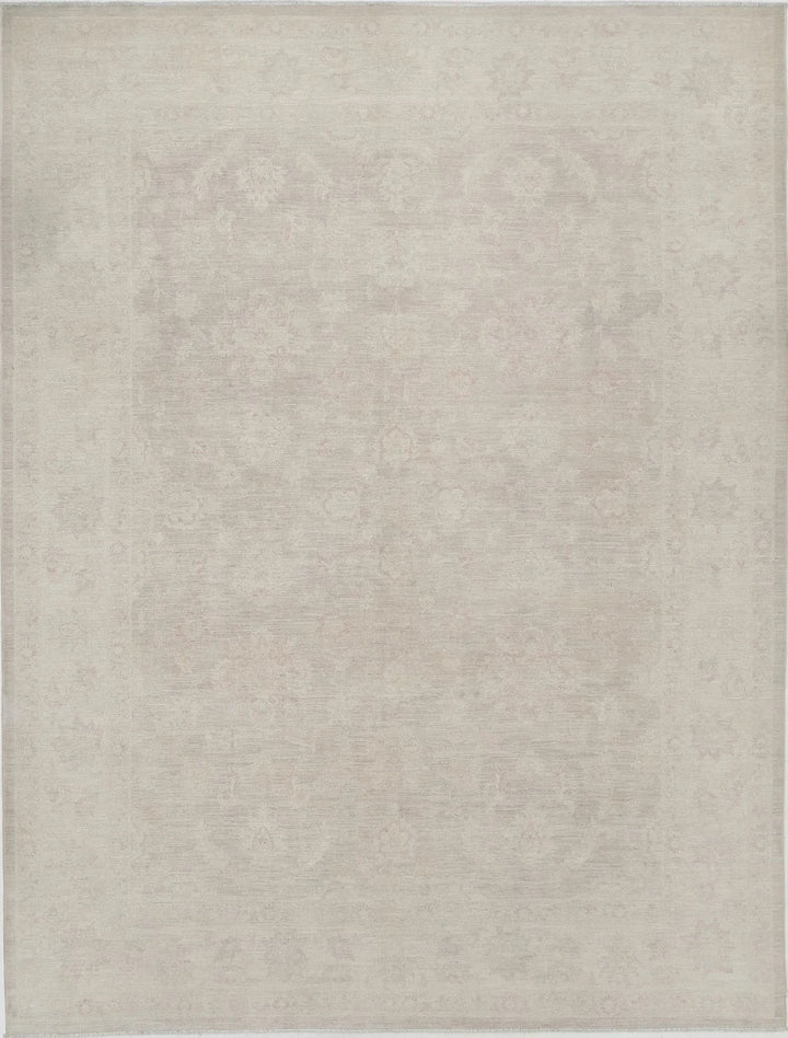 Ivory Afghan Oriental Rug 9' 11" x 12' 4" Hand-Knotted | No. AT45303