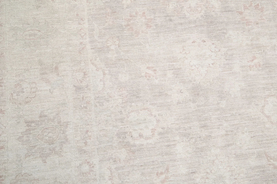 Ivory Afghan Oriental Rug 9' 11" x 12' 4" Hand-Knotted | No. AT45303