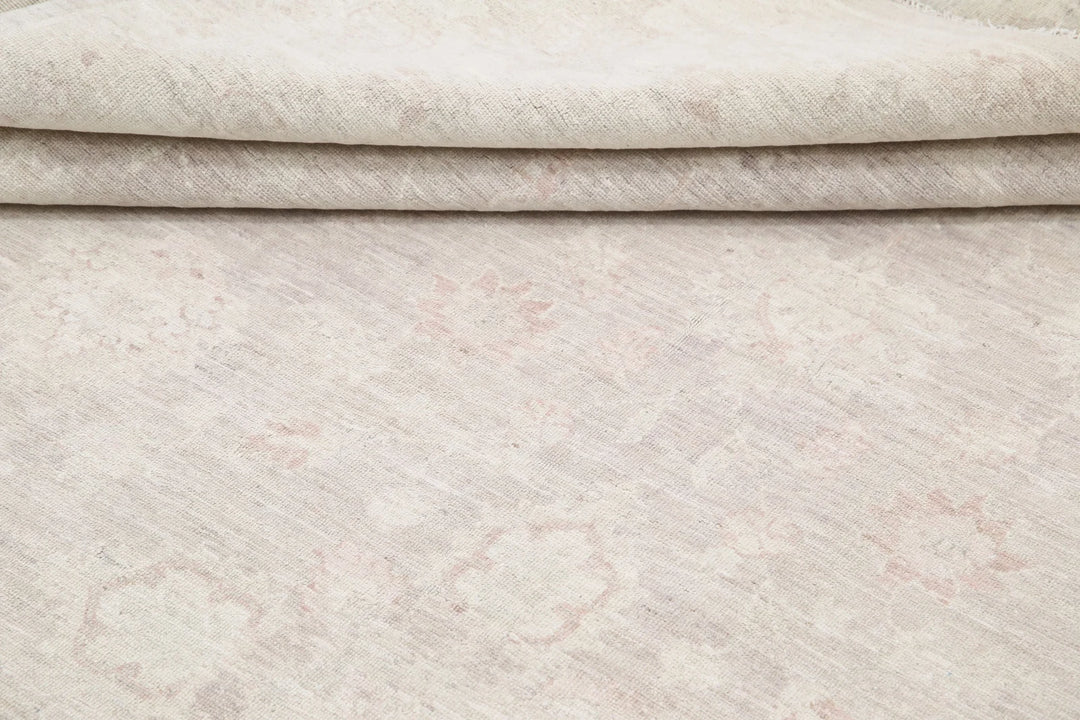 Ivory Afghan Oriental Rug 9' 11" x 12' 4" Hand-Knotted | No. AT45303