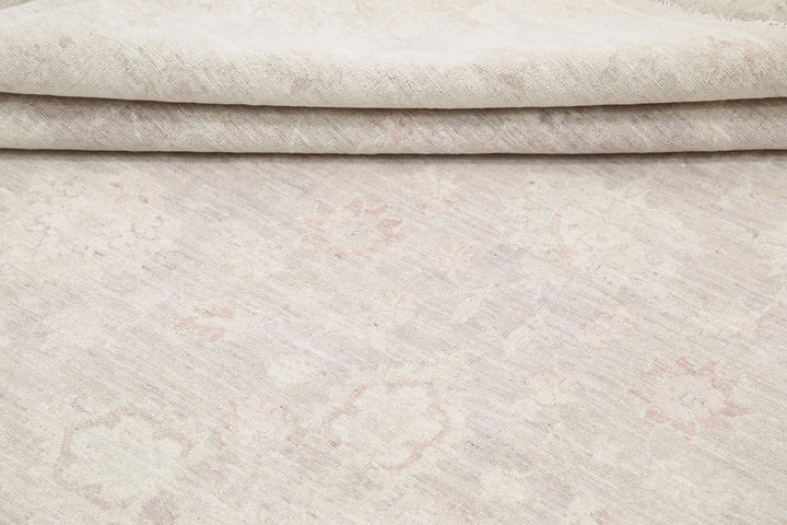 Ivory Afghan Oriental Rug 9' 11" x 12' 4" Hand-Knotted | No. AT45303
