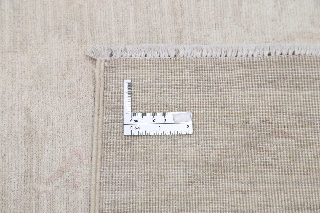 Ivory Afghan Oriental Rug 9' 11" x 12' 4" Hand-Knotted | No. AT45303
