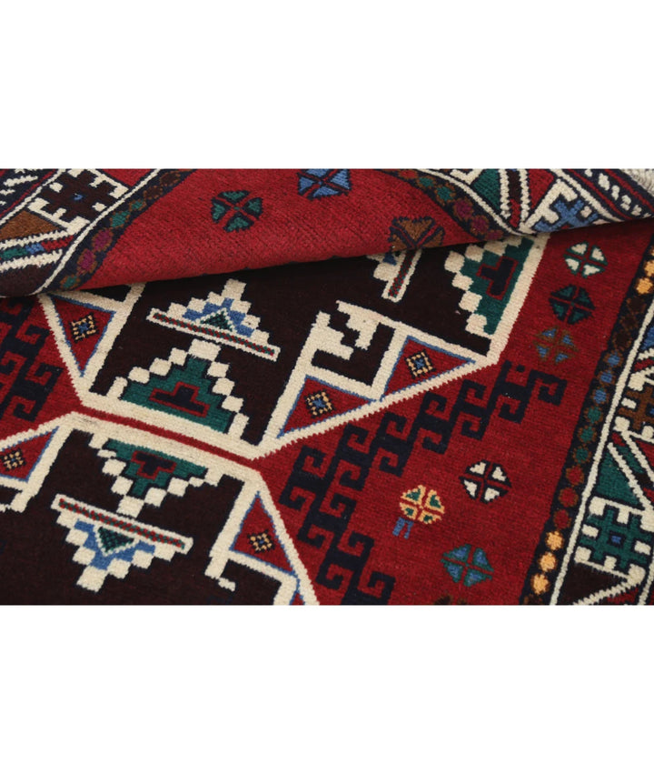 Red Afghan Tribal Rug 2' 11" x 4' 6" Hand-Knotted | No. AT45322