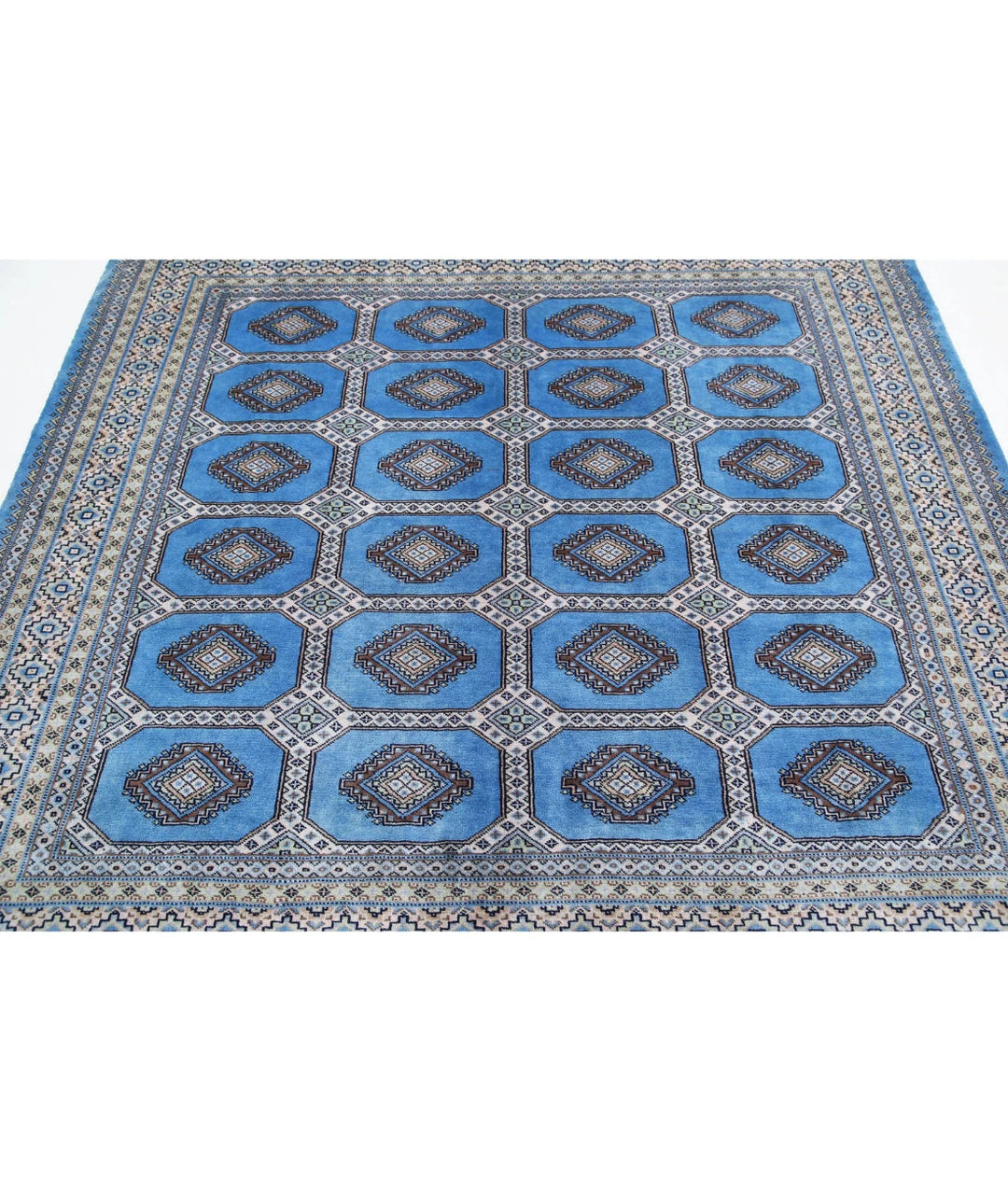 Pakistani Jaldar Rug 6' 7" x 6' 5" Hand-Knotted | No. AT45354